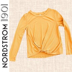 Nordstrom 1901 Girl's Favorite Knot-Front Shirt Yellow Fawn / Big Girl Medium